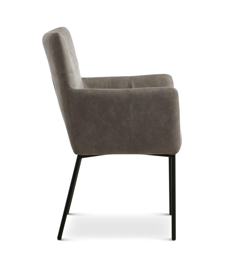 Ellie spisebordsstol, m. armln - clay micro lder og sort metal