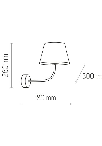 TK Chicago vglampe - natur hr stof og sort stl