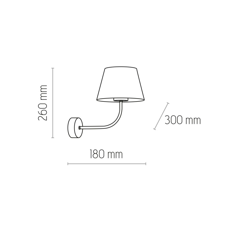 TK Chicago vglampe - natur hr stof og sort stl