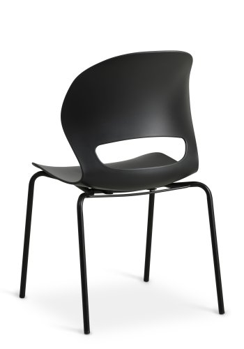 Linea spisebordsstol - sort PVC og sort metal