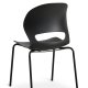 Linea spisebordsstol - sort PVC og sort metal