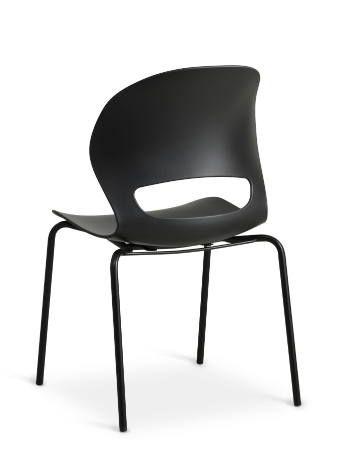 Linea spisebordsstol - sort PVC og sort metal