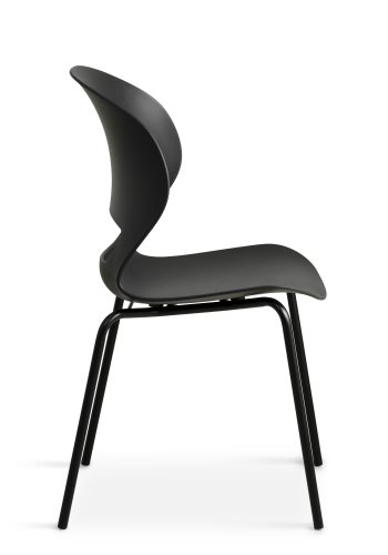 Linea spisebordsstol - sort PVC og sort metal
