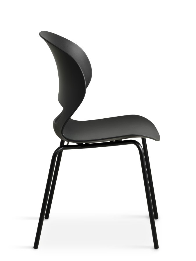 Linea spisebordsstol - sort PVC og sort metal