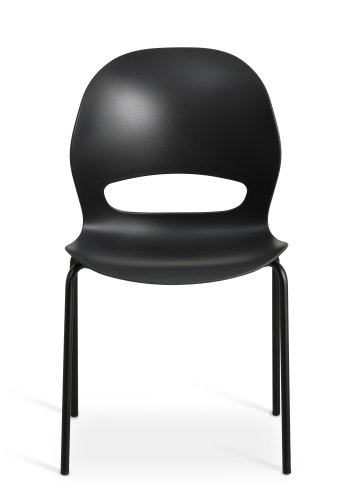 Linea spisebordsstol - sort PVC og sort metal