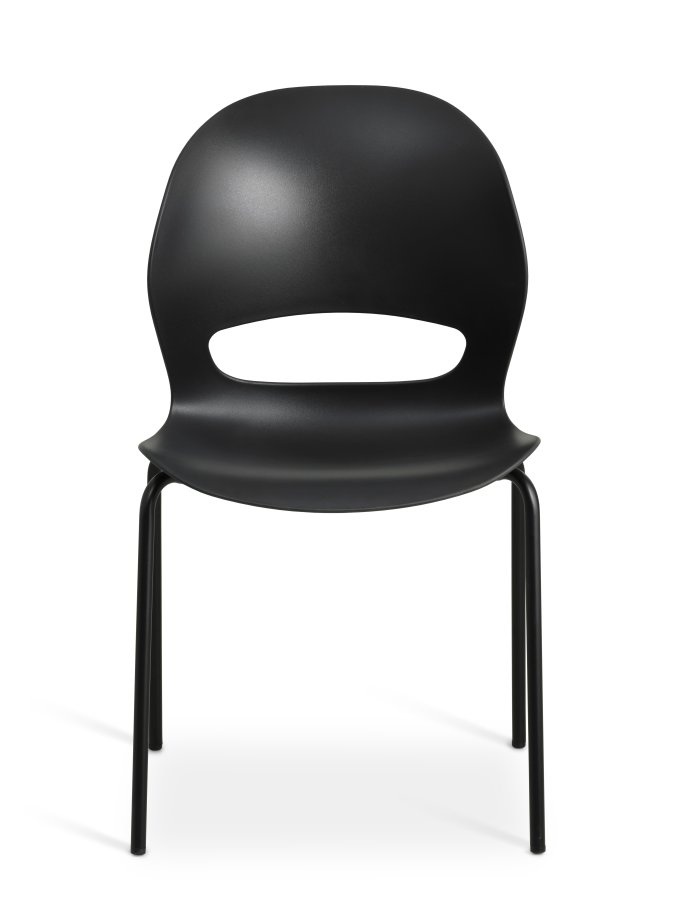 Linea spisebordsstol - sort PVC og sort metal