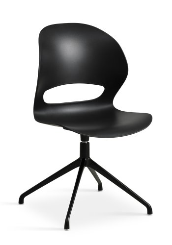 Linea spisebordsstol, m. drejefunktion - sort PVC og sort metal