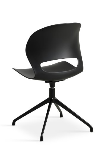 Linea spisebordsstol, m. drejefunktion - sort PVC og sort metal