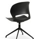 Linea spisebordsstol, m. drejefunktion - sort PVC og sort metal