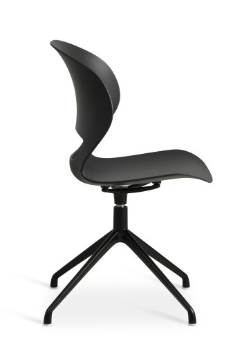 Linea spisebordsstol, m. drejefunktion - sort PVC og sort metal