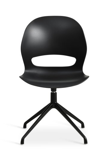 Linea spisebordsstol, m. drejefunktion - sort PVC og sort metal