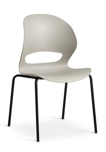 Linea spisebordsstol - stone PVC og sort metal