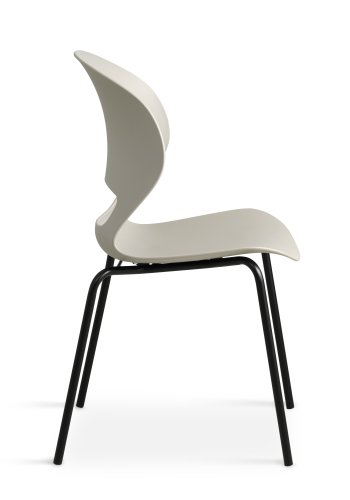 Linea spisebordsstol - stone PVC og sort metal