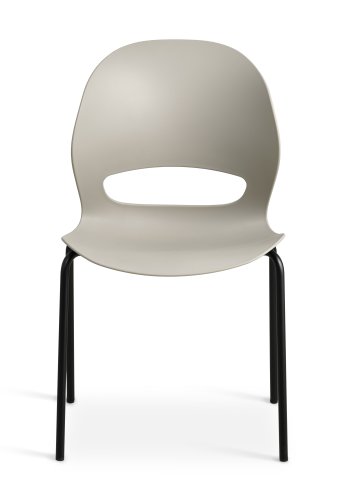 Linea spisebordsstol - stone PVC og sort metal