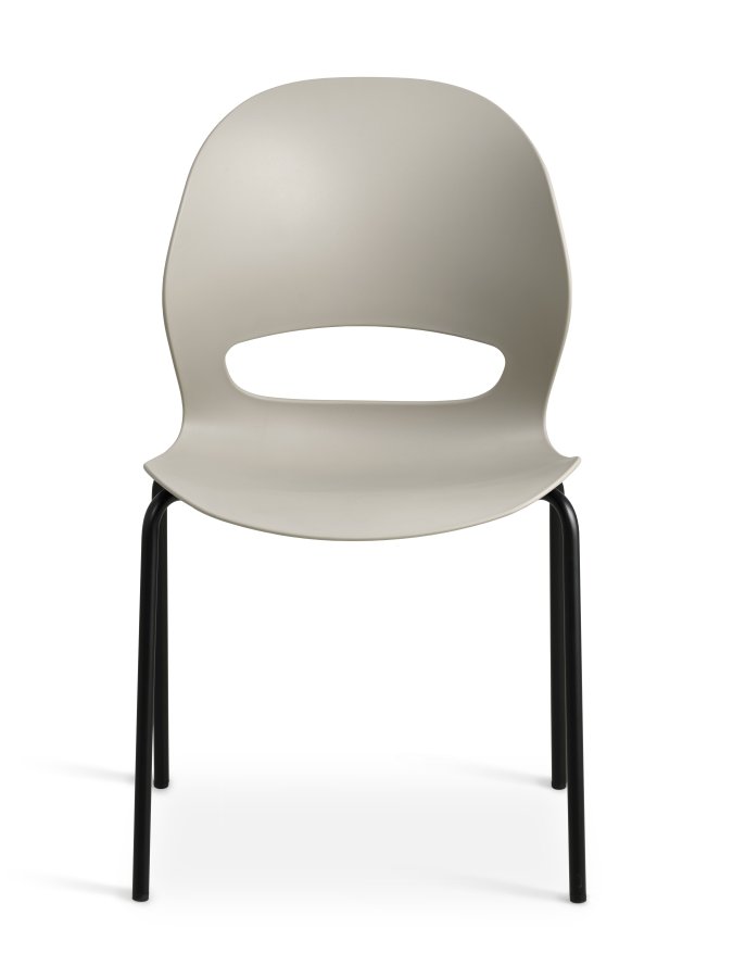 Linea spisebordsstol - stone PVC og sort metal