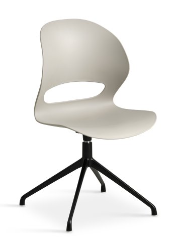 Linea spisebordsstol, m. drejefunktion - stone PVC og sort metal