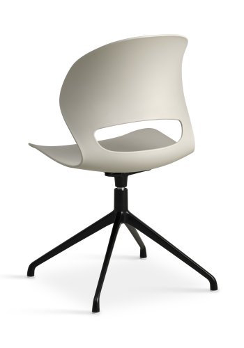 Linea spisebordsstol, m. drejefunktion - stone PVC og sort metal