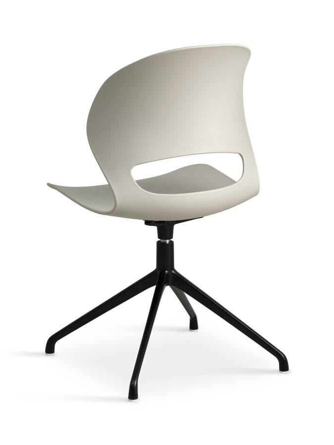 Linea spisebordsstol, m. drejefunktion - stone PVC og sort metal