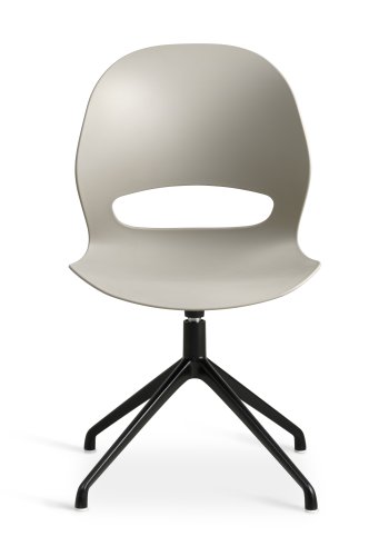 Linea spisebordsstol, m. drejefunktion - stone PVC og sort metal