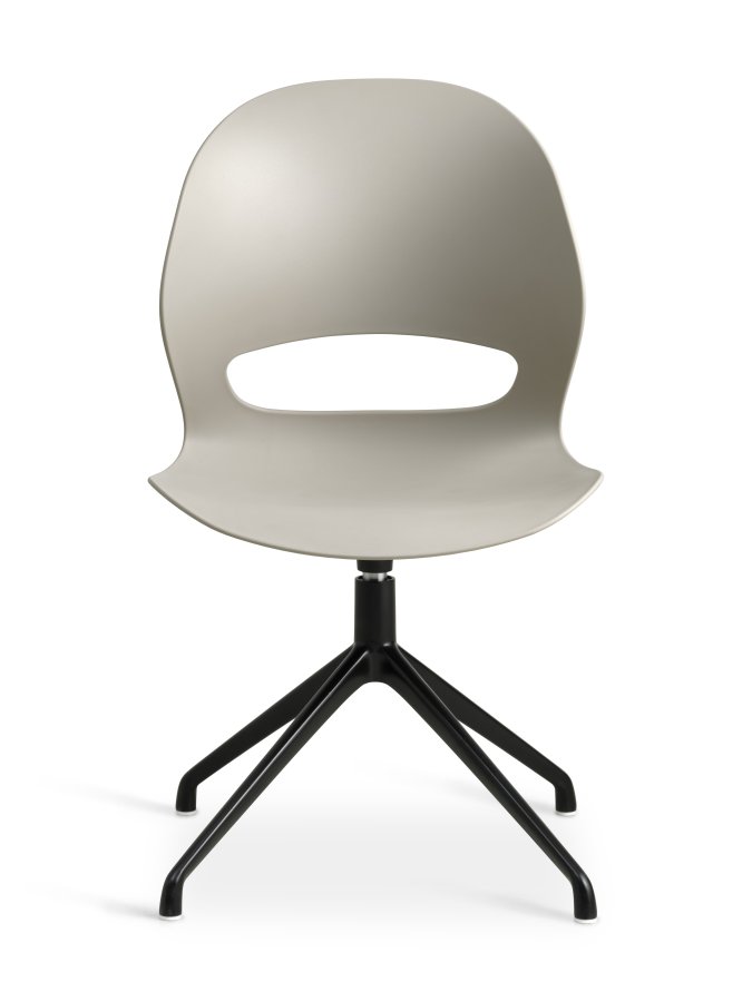 Linea spisebordsstol, m. drejefunktion - stone PVC og sort metal