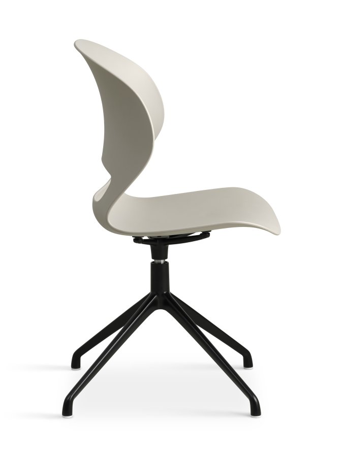 Linea spisebordsstol, m. drejefunktion - stone PVC og sort metal