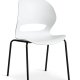 Linea spisebordsstol - hvid PVC og sort metal