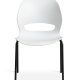 Linea spisebordsstol - hvid PVC og sort metal