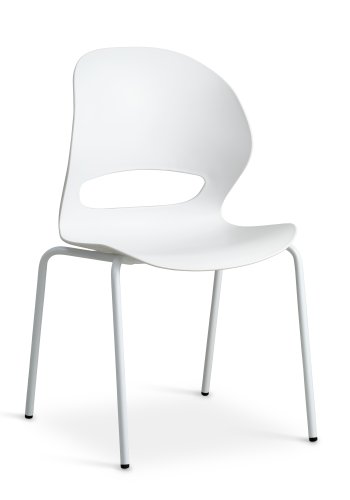 Linea spisebordsstol - hvid PVC og hvid metal