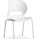 Linea spisebordsstol - hvid PVC og hvid metal