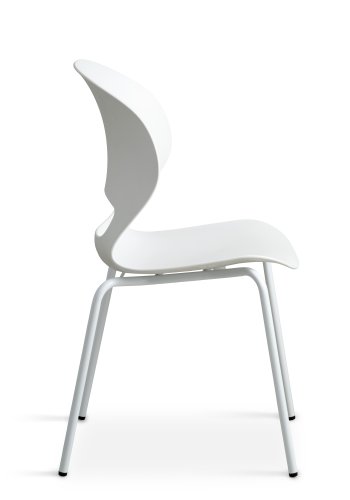 Linea spisebordsstol - hvid PVC og hvid metal