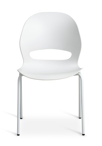 Linea spisebordsstol - hvid PVC og hvid metal