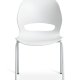 Linea spisebordsstol - hvid PVC og hvid metal