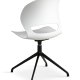 Linea spisebordsstol, m. drejefunktion - hvid PVC og sort metal