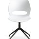 Linea spisebordsstol, m. drejefunktion - hvid PVC og sort metal