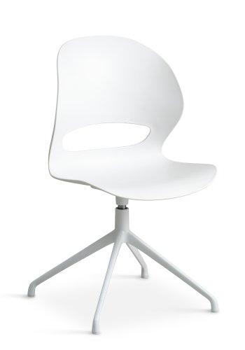 Linea spisebordsstol, m. drejefunktion - hvid PVC og hvid metal