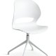 Linea spisebordsstol, m. drejefunktion - hvid PVC og hvid metal