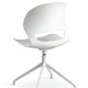 Linea spisebordsstol, m. drejefunktion - hvid PVC og hvid metal