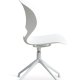 Linea spisebordsstol, m. drejefunktion - hvid PVC og hvid metal