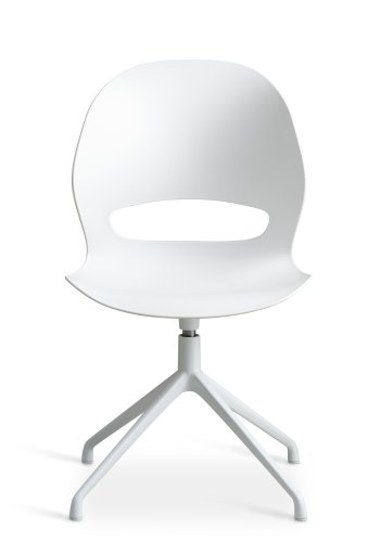 Linea spisebordsstol, m. drejefunktion - hvid PVC og hvid metal