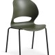 Linea spisebordsstol - oliven PVC og sort metal