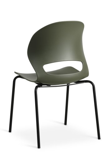 Linea spisebordsstol - oliven PVC og sort metal