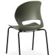 Linea spisebordsstol - oliven PVC og sort metal
