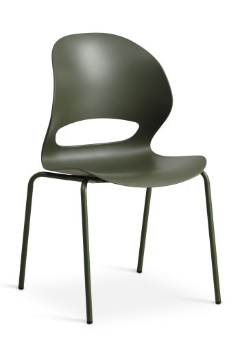 Linea spisebordsstol - oliven PVC og oliven metal