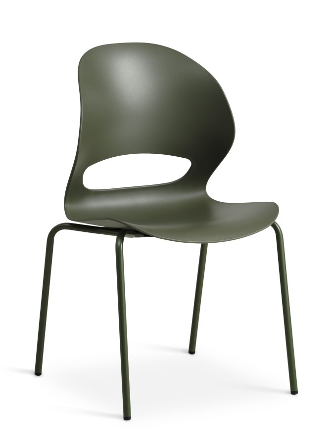 Linea spisebordsstol - oliven PVC og oliven metal