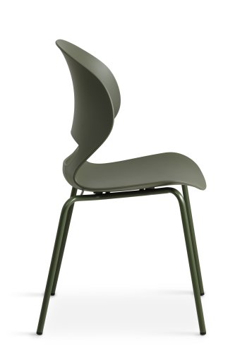 Linea spisebordsstol - oliven PVC og oliven metal
