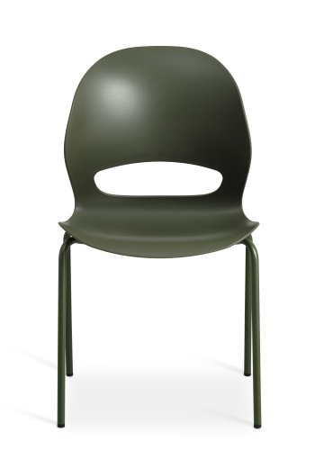 Linea spisebordsstol - oliven PVC og oliven metal