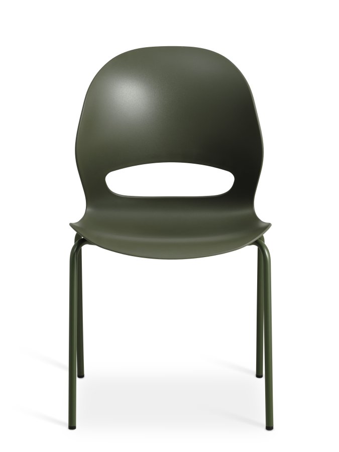 Linea spisebordsstol - oliven PVC og oliven metal