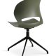 Linea spisebordsstol, m. drejefunktion - oliven PVC og sort metal