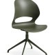 Linea spisebordsstol, m. drejefunktion - oliven PVC og oliven metal
