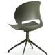 Linea spisebordsstol, m. drejefunktion - oliven PVC og oliven metal